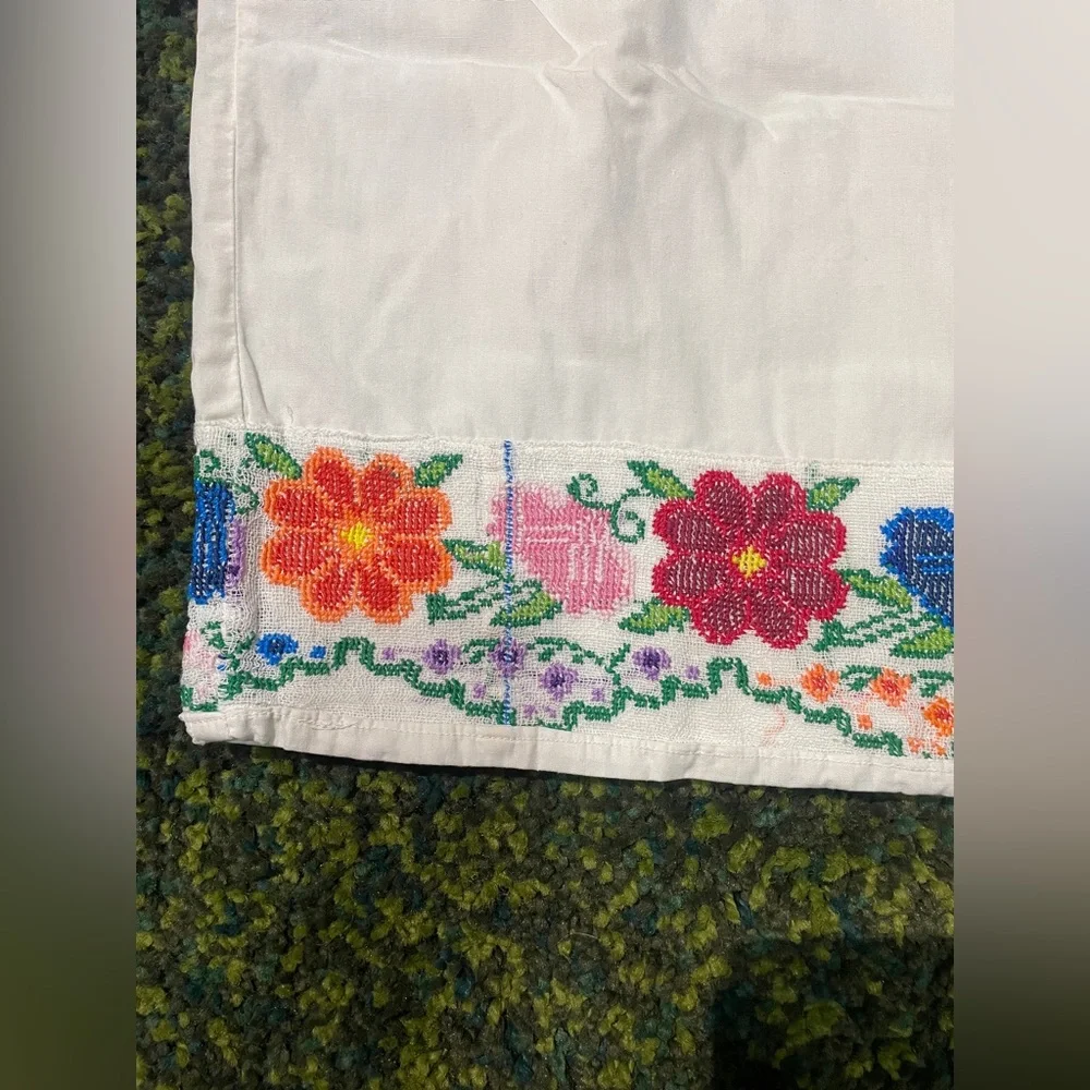 Vintage Handmade Embroidered Sack Dress Floral - Women’s Size Medium - Picture 8 of 9